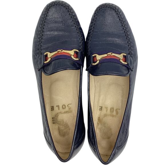 Gucci VTG 70s Penny Loafers Women’s Size 6 Blue Leather Horsebit